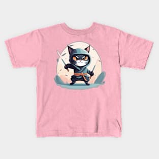 Cat Ninja Blue Kids T-Shirt